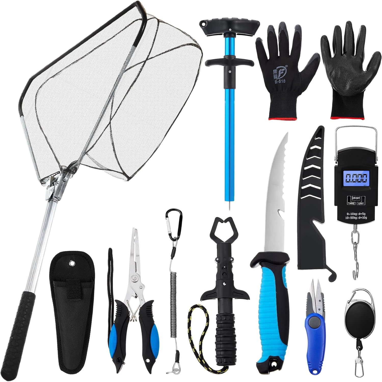 Fishing Gloves - 10-delige multifunctionele visgereedschapset inclusief vistang met