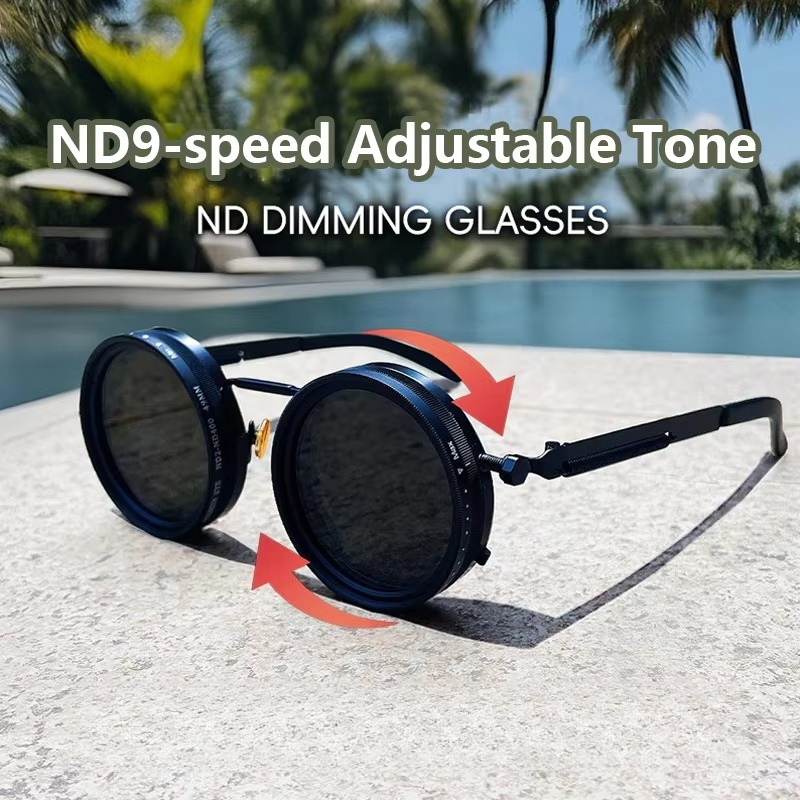Fishing Sunglasses Polarized - Gepolariseerde Ronde Zonnebril ND9 Verstelbare Dimmen